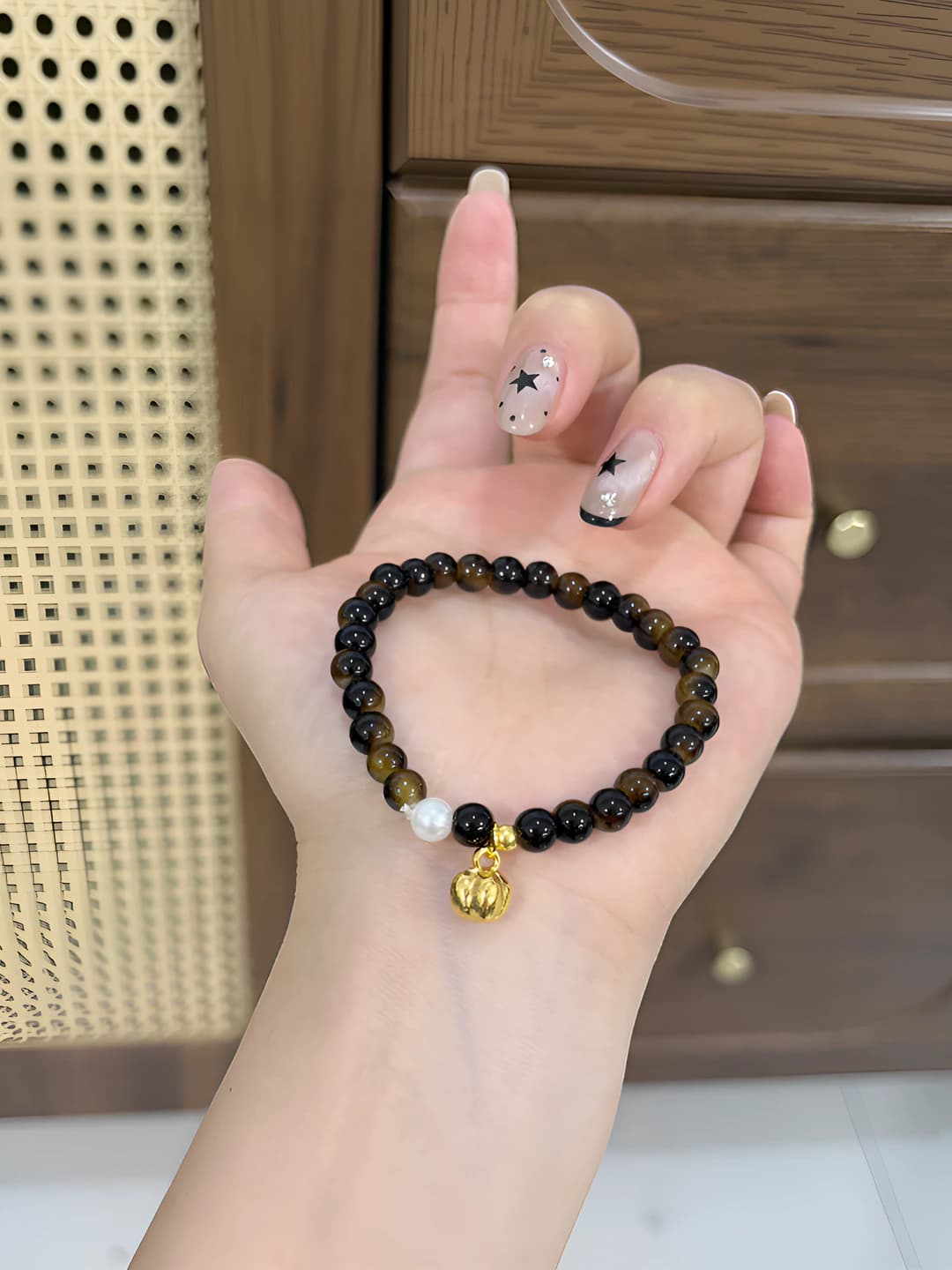 M1254 [Tiger eye pumpkin bracelet]