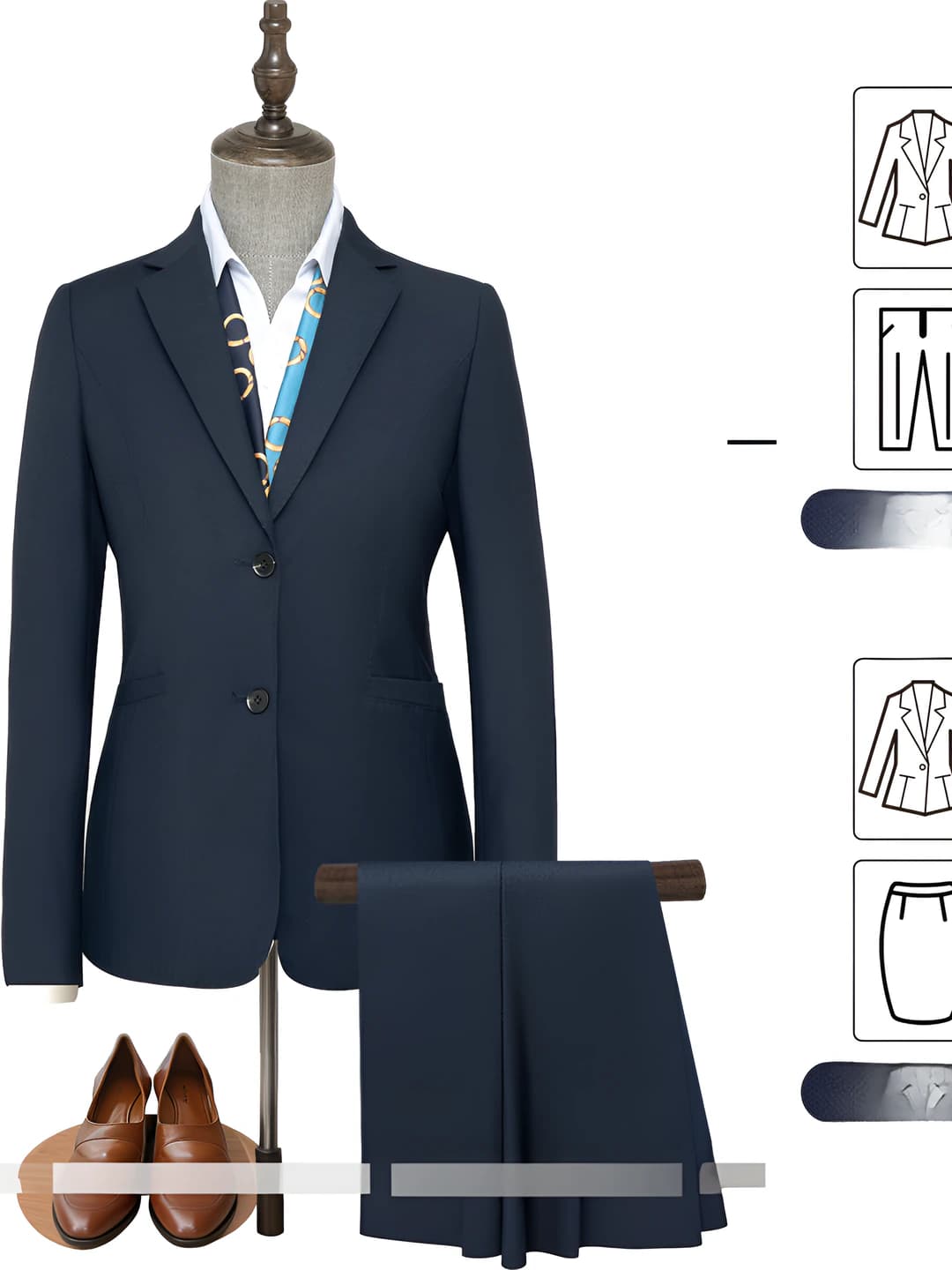 Navy blue - suit (back slit)
