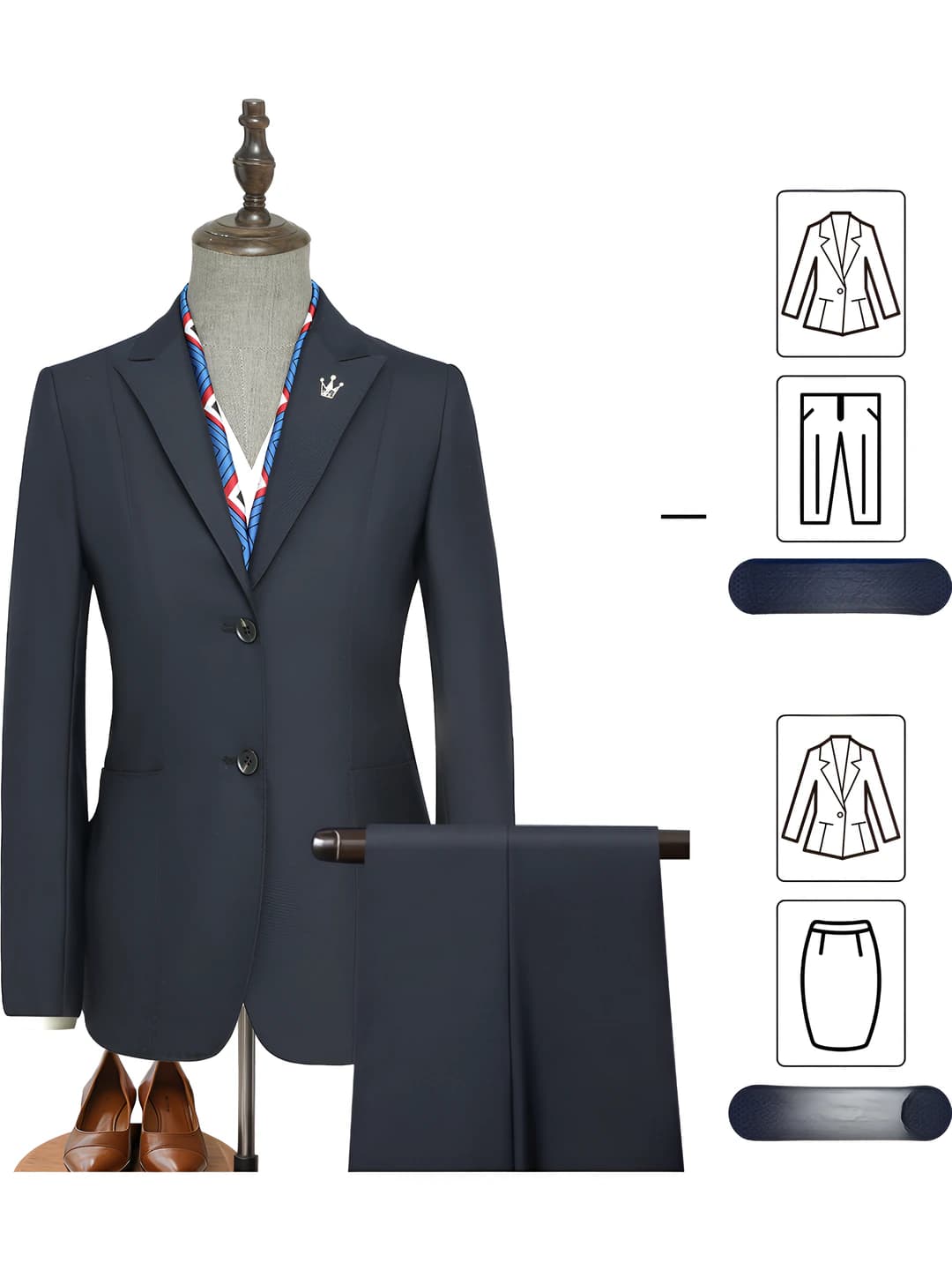 Navy Blue A [50% Wool] - Set