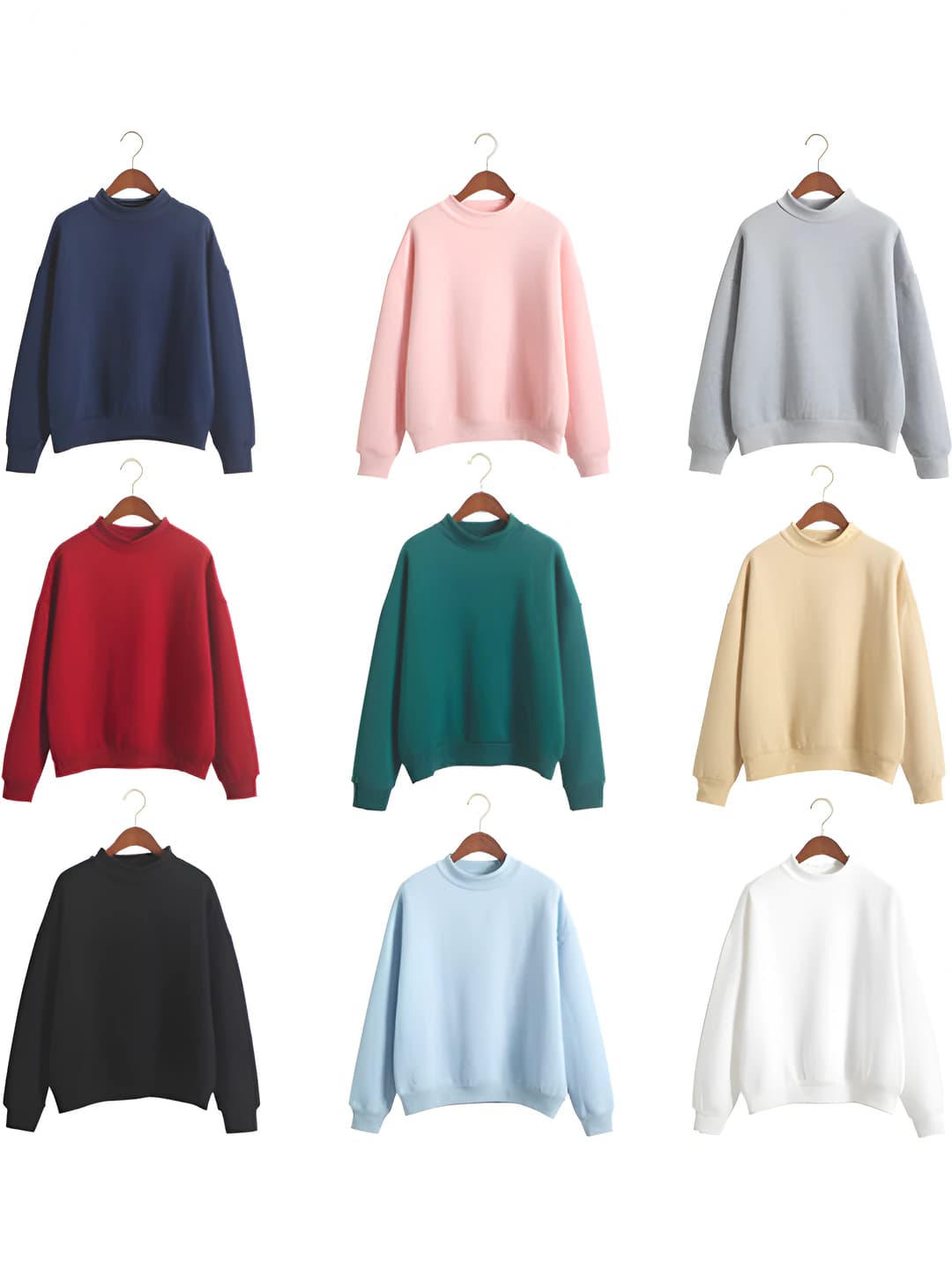 Ayollar uchun kuz-qish issiq astarli, qalinlashtirilgan, baland yoqa, bo'sh (oversize) svitshot