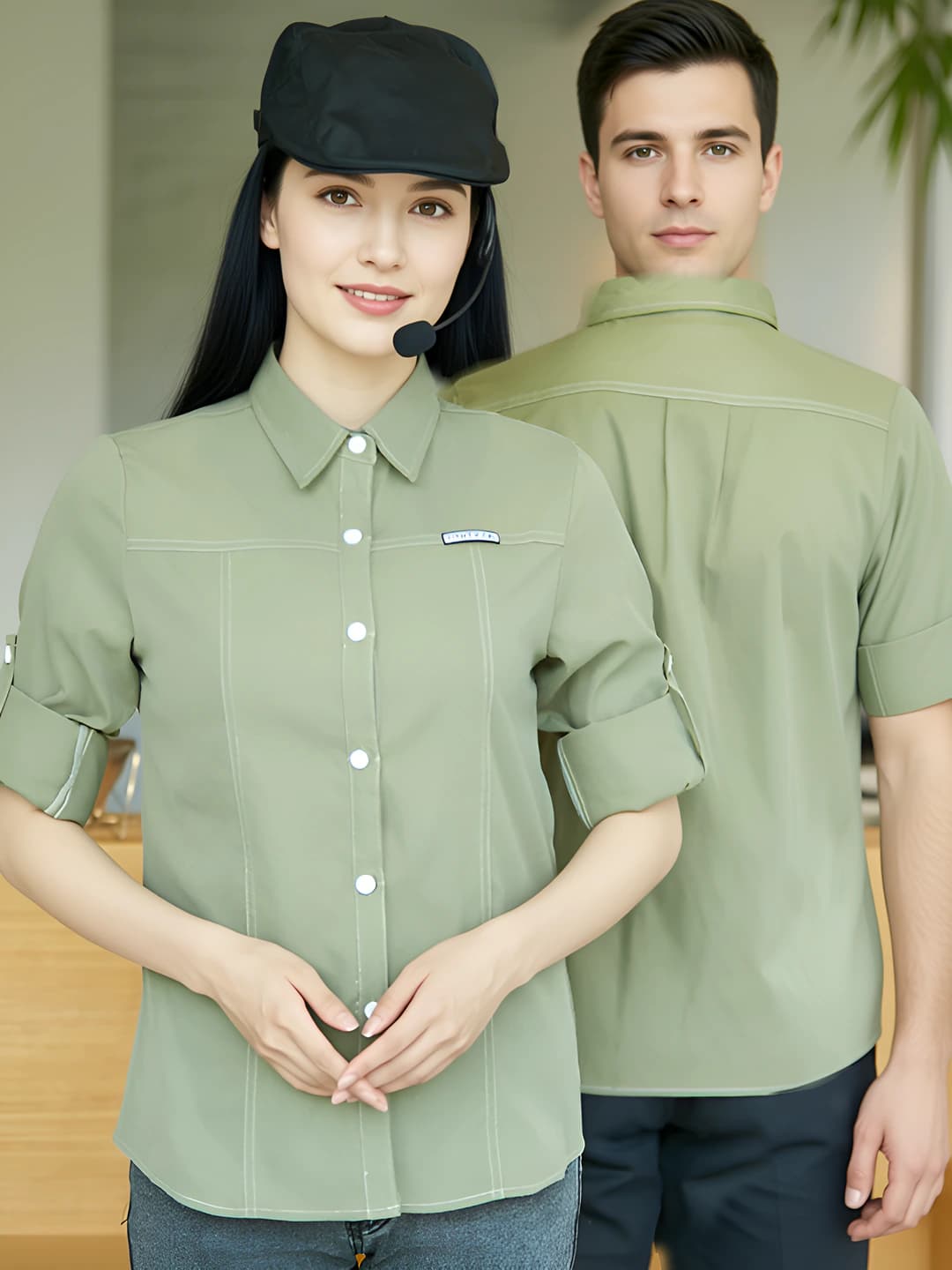 Uzun yengli matcha yashil