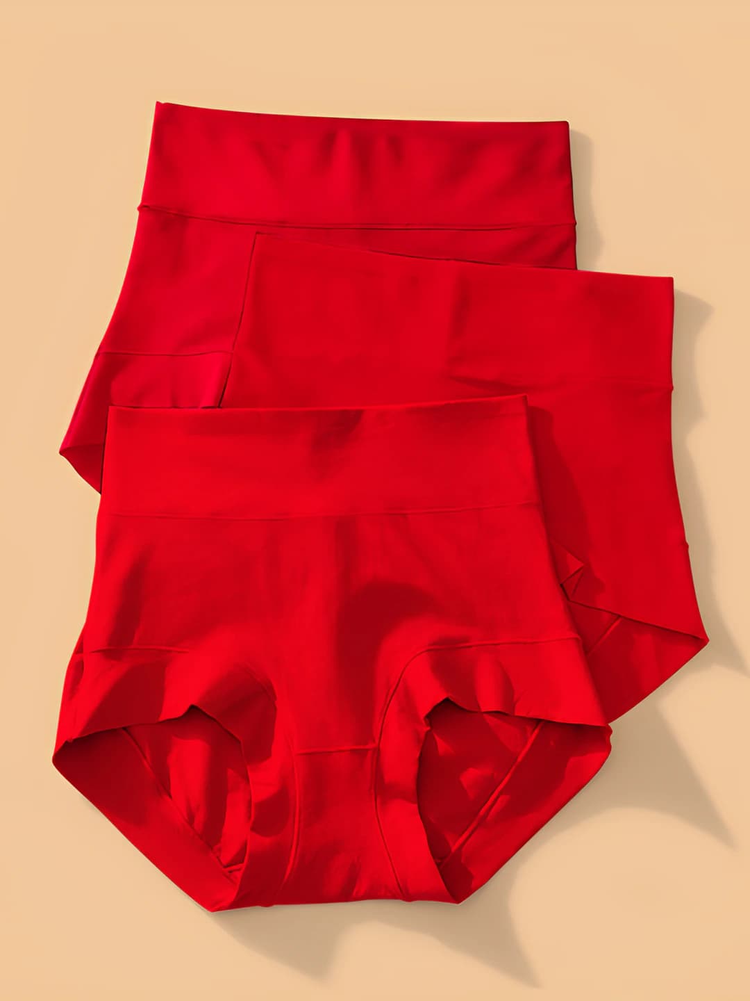 Women's high waist briefs, 60s combed cotton, solid colour, breathable, antibacterial, tummy control, hip-lifting, seamless, all-season, plus size