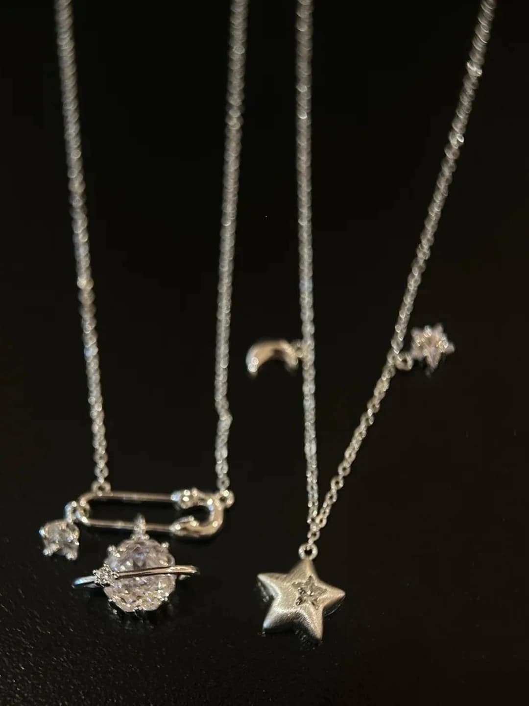 Women's minimalist geometric star pendant necklace with zirconia