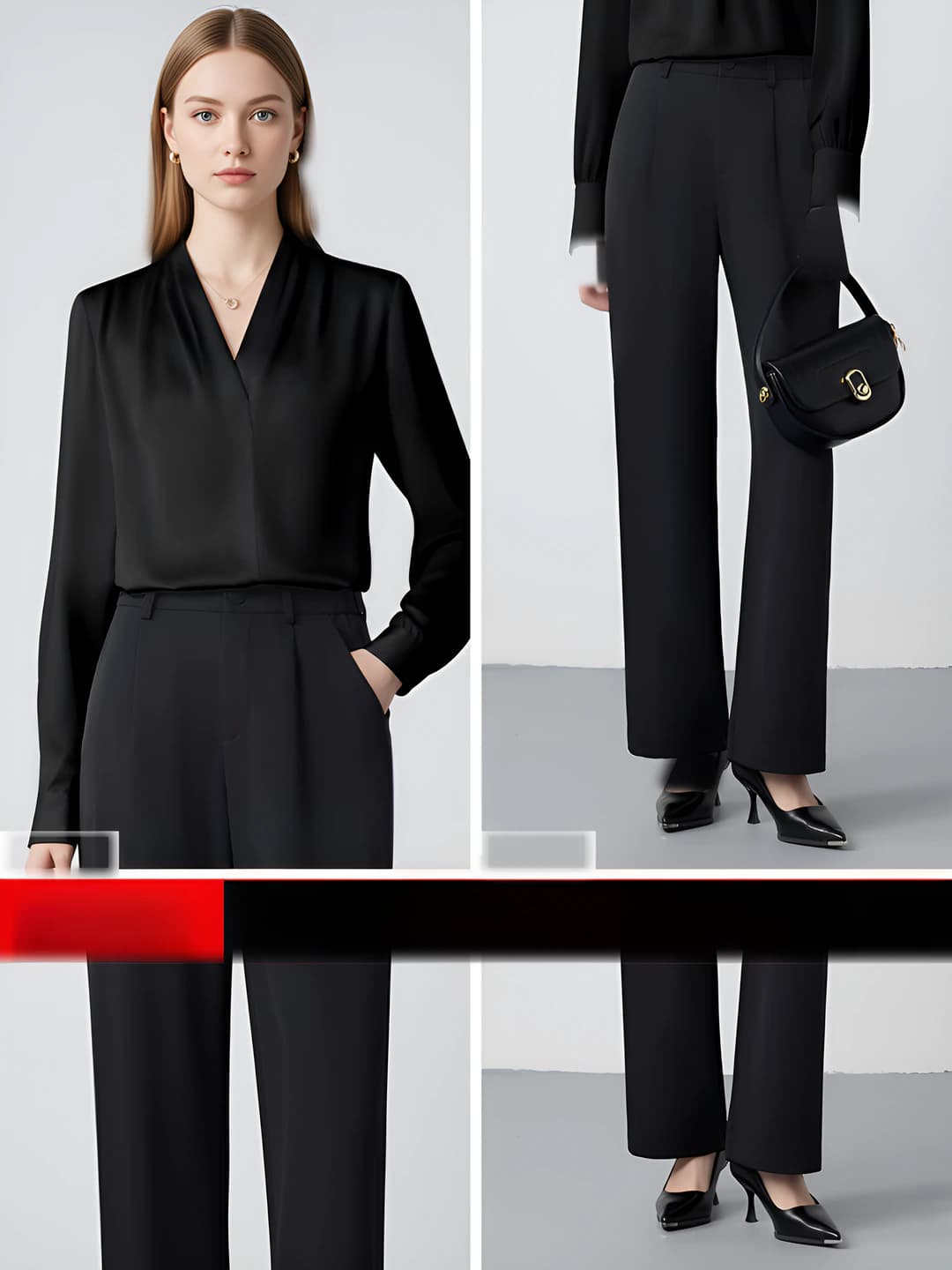 Option B: Black shirt + Black pants