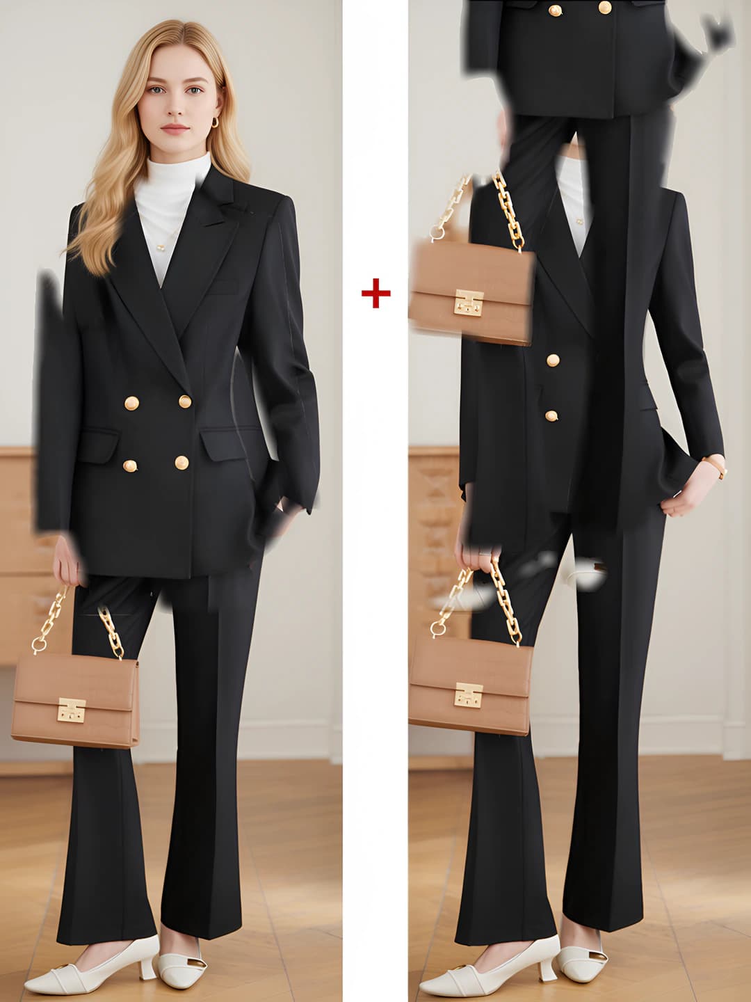 6905 Black (Jacket+Flared pants)
