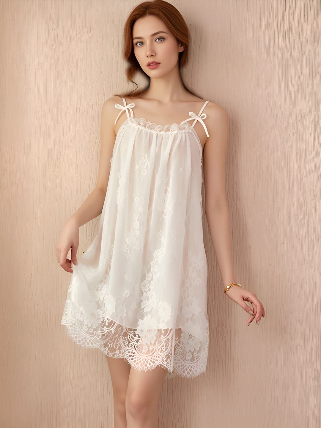 Women's lace nightgown, loose fit, plus size, summer pyjamas
