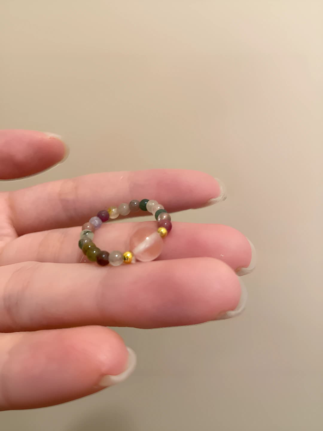Large tourmaline beads (elastic)