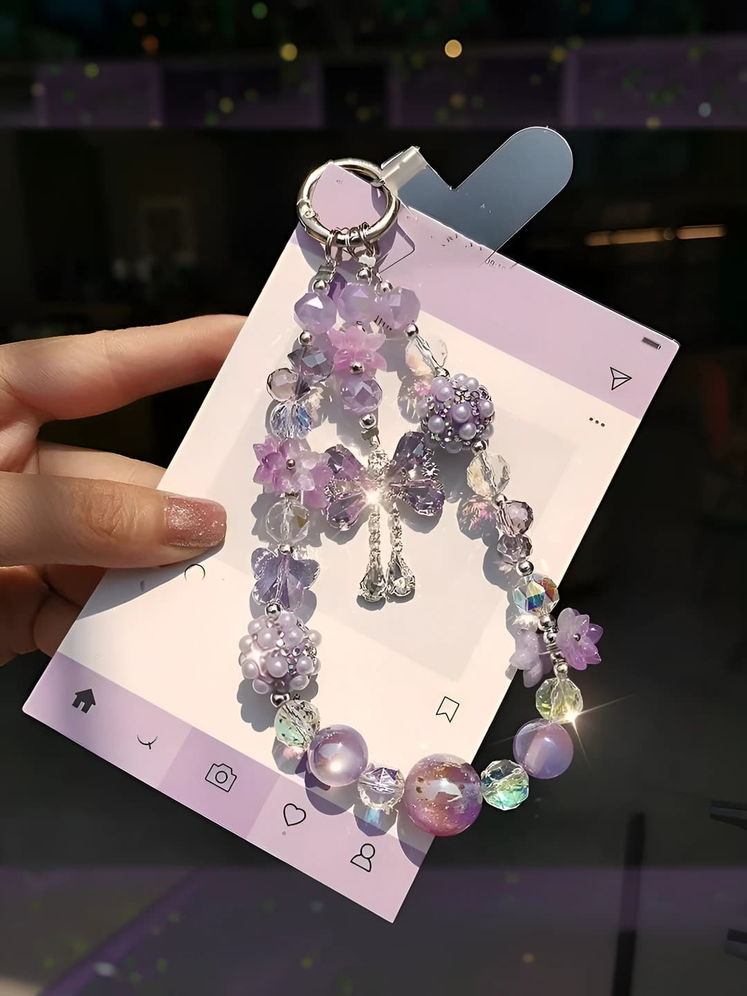 Purple bow charm