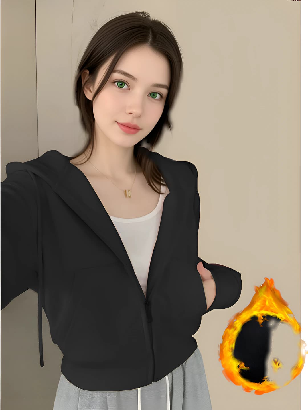 Чёрный короткий кардиган, зимний тёплый