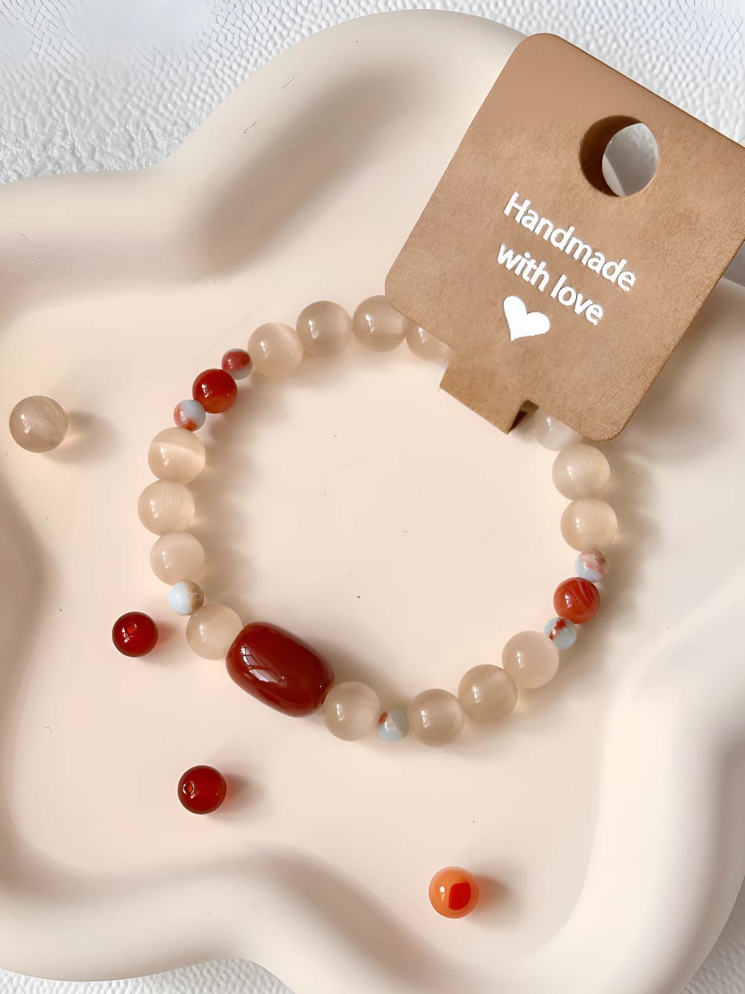 Women's red agate cat-eye bracelet in new Chinese style