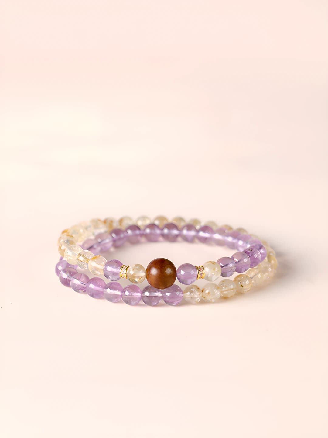 Women's natural amethyst double strand bracelet, new Chinese style crystal bracelet, original design, Chinese style citrine bracelet