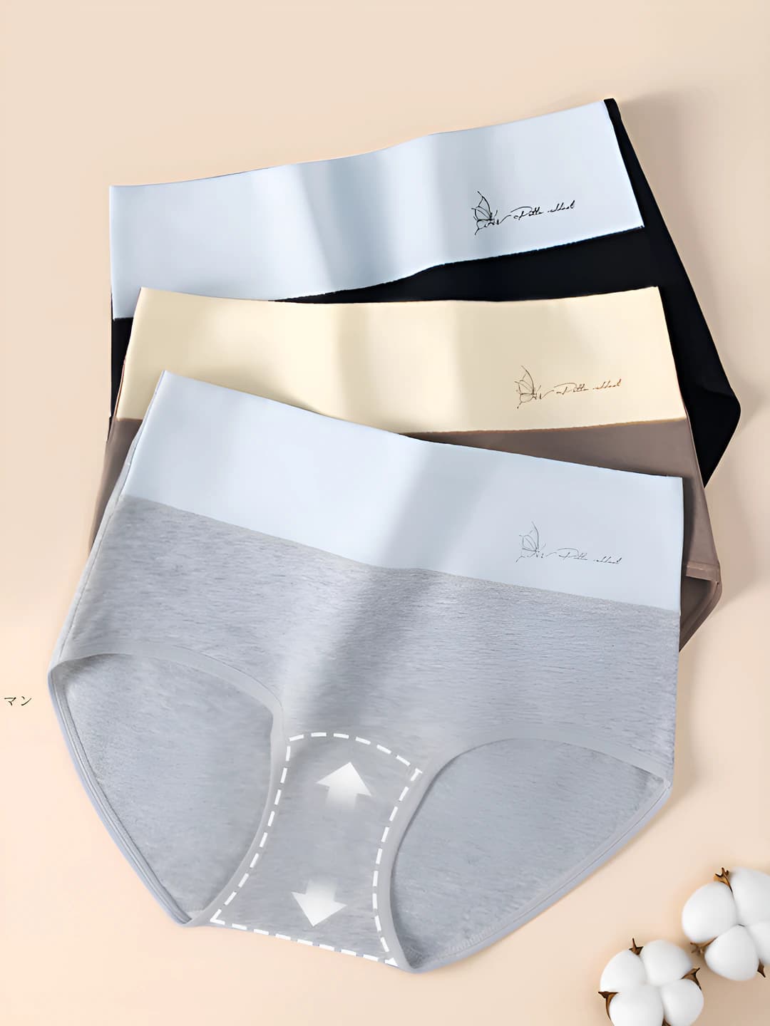 Women's pure cotton briefs: high waist, breathable, plus size, all-season
