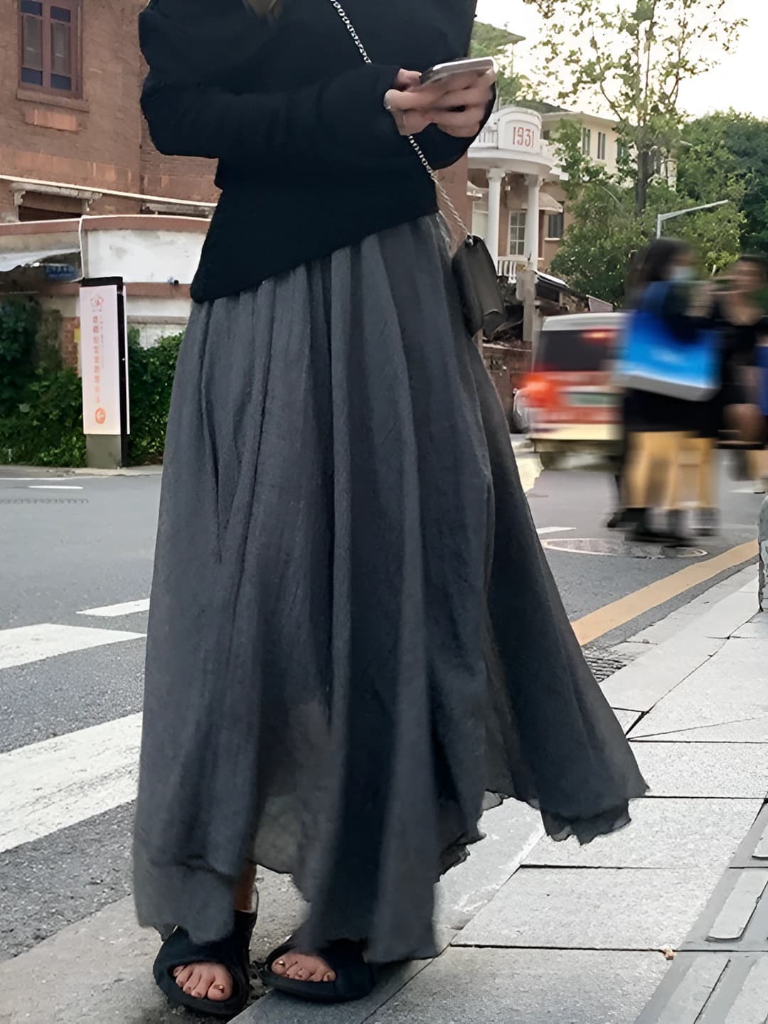 Uzoq tog' kulrang (Ikki qatlamli, elastik bel)