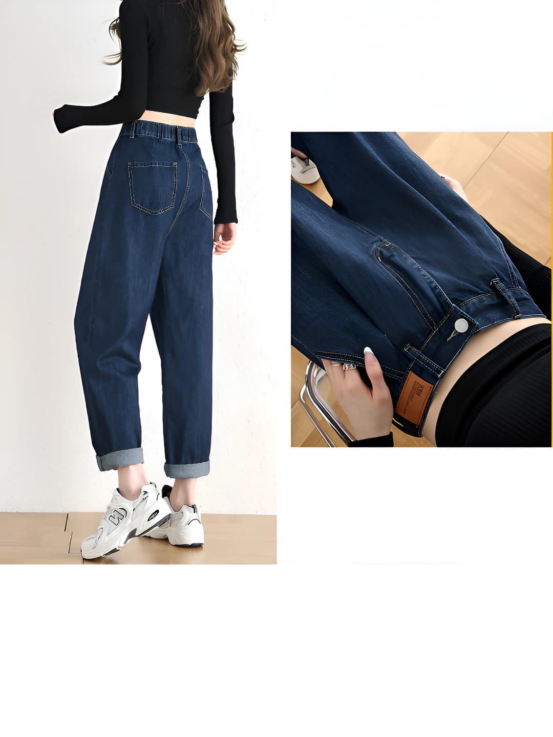 Women's 2026 spring-autumn high waist loose fit and straight cut slimming jeans