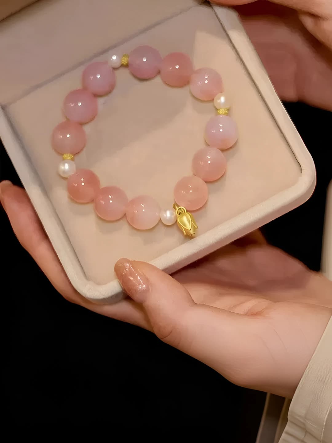 M705 Peach and Lotus Bracelet