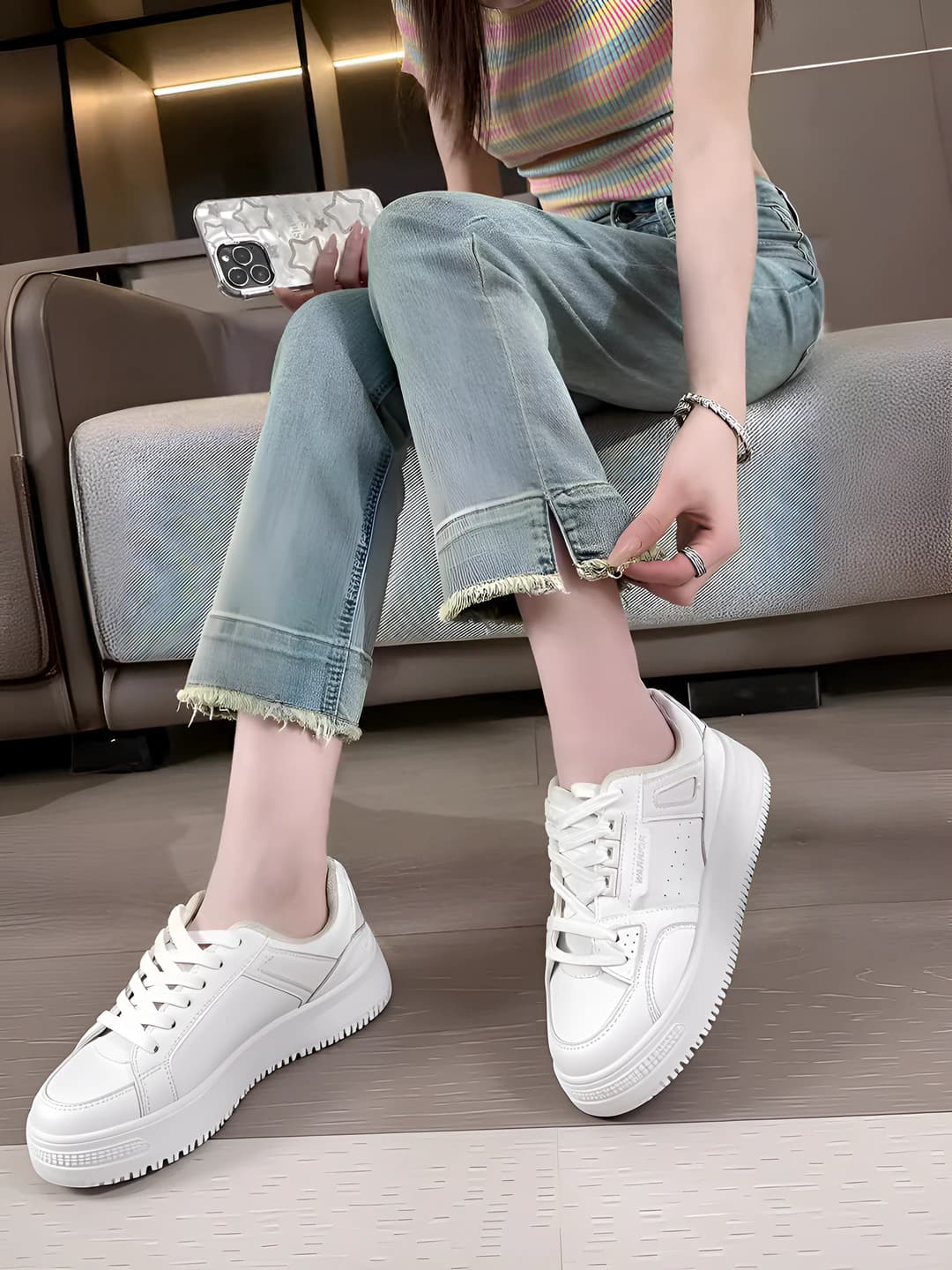 Women's straight jeans, spring-summer 2026, high waist, ankle-length trousers, for petite