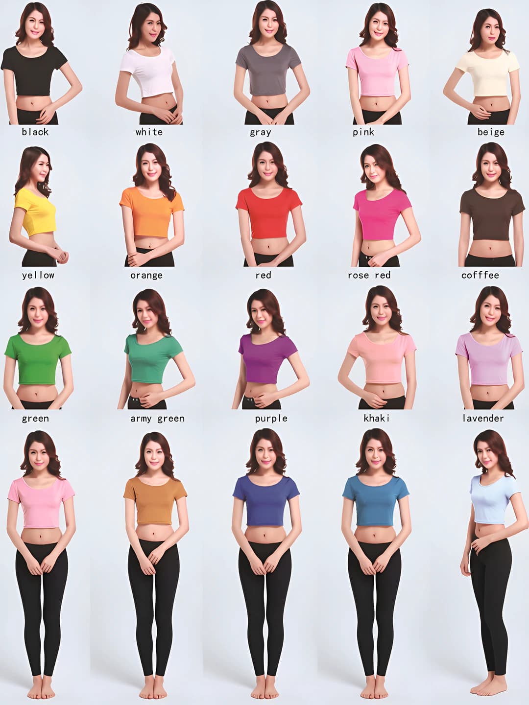 Women's short sleeve, slim fit, crew neck, solid colour, slimming, modal and cotton, cropped t-shirt