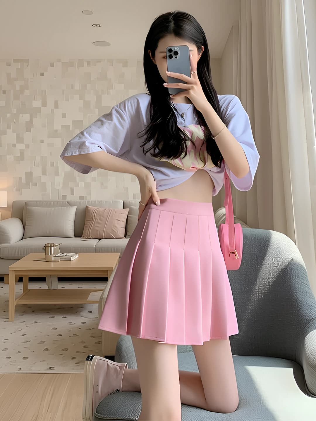 Pink, wrinkle-free