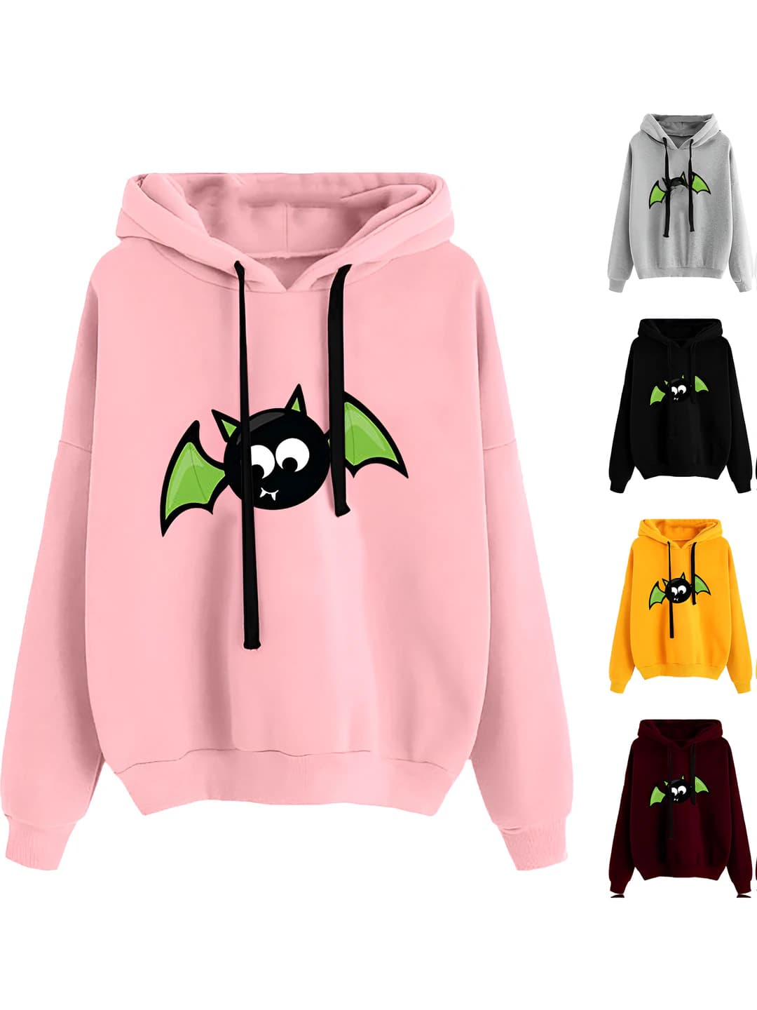 Women's pullover hoodie, loose fit, long sleeve, printed, animal pattern, casual, autumn-winter 2026
