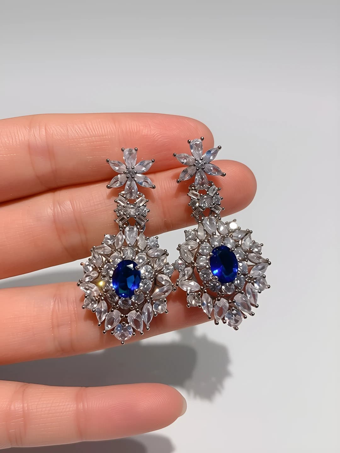 Blue spinel studs
