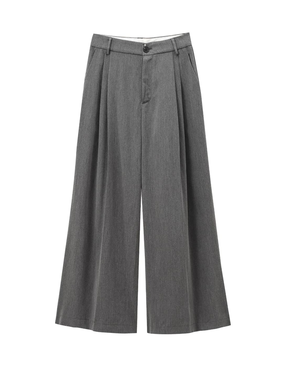 6830 double pleated pants dark grey