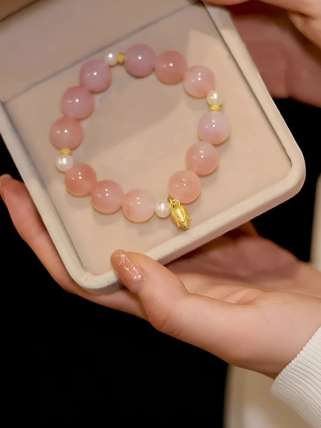 Ayollar uchun shirin olcha shaklidagi yopiq zarrali qo'l zingilki, qo'lda ishlangan, yapon-koreya uslubi, o'quvchilar va do'stlar uchun sovg'a
