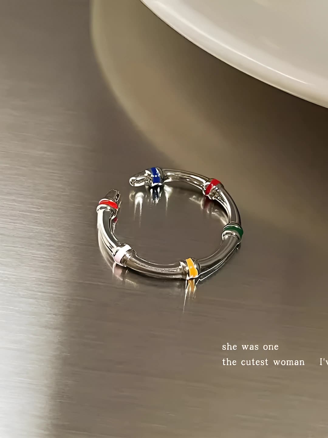 Открытое кольцо с бамбуковым узлом