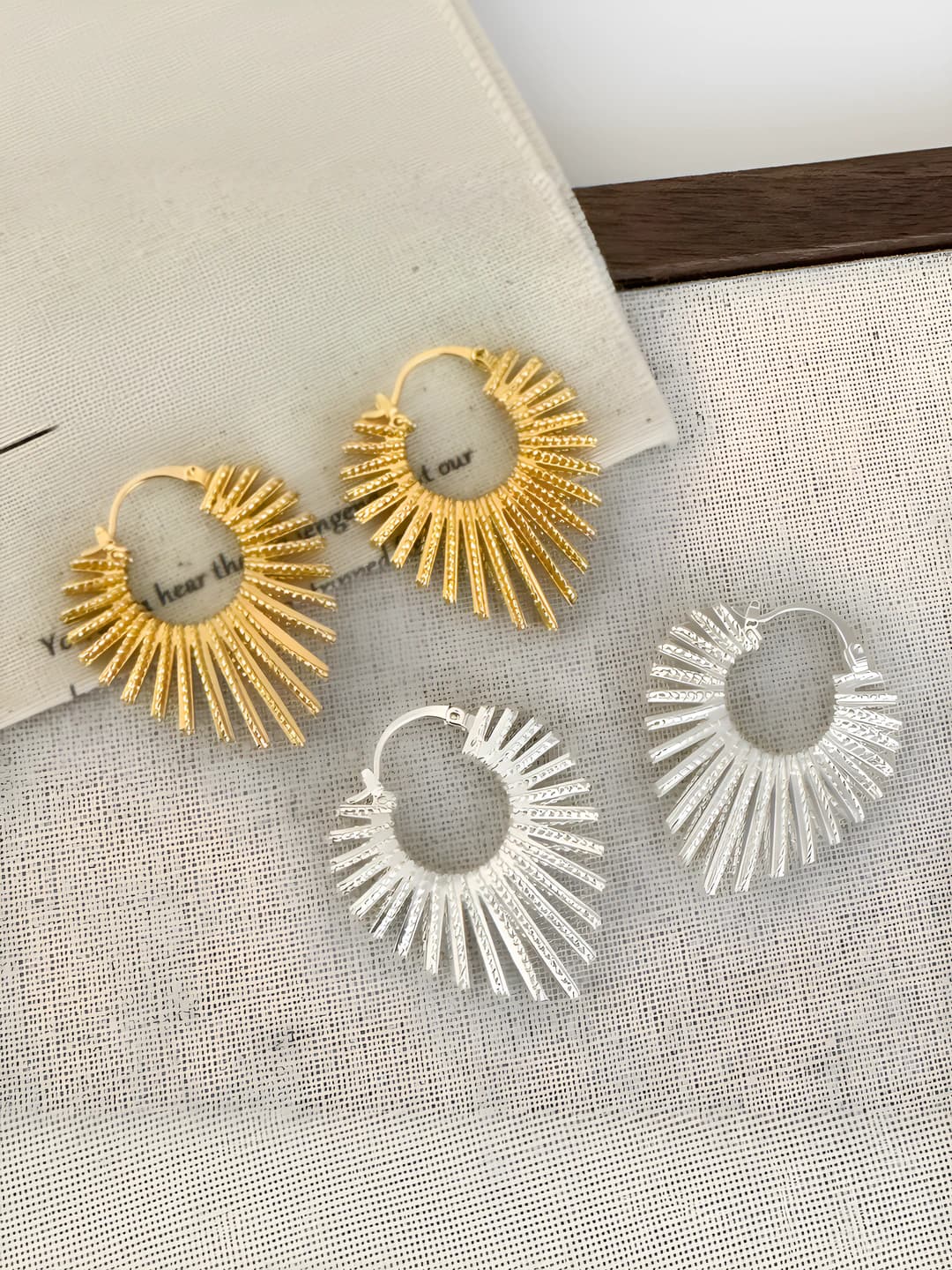 Женские ретро серьги из меди с геометрической формой и покрытием 18k толстым серебром
