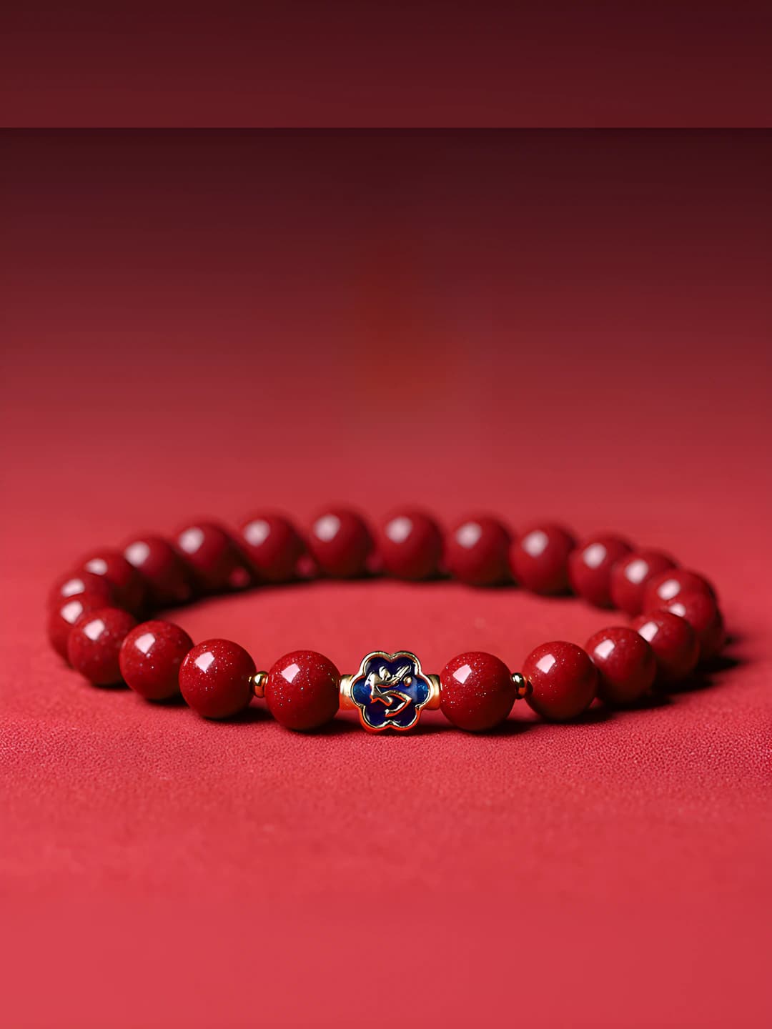 Natural cinnabar bracelet for women, zodiac sign, design element in Chinese style
