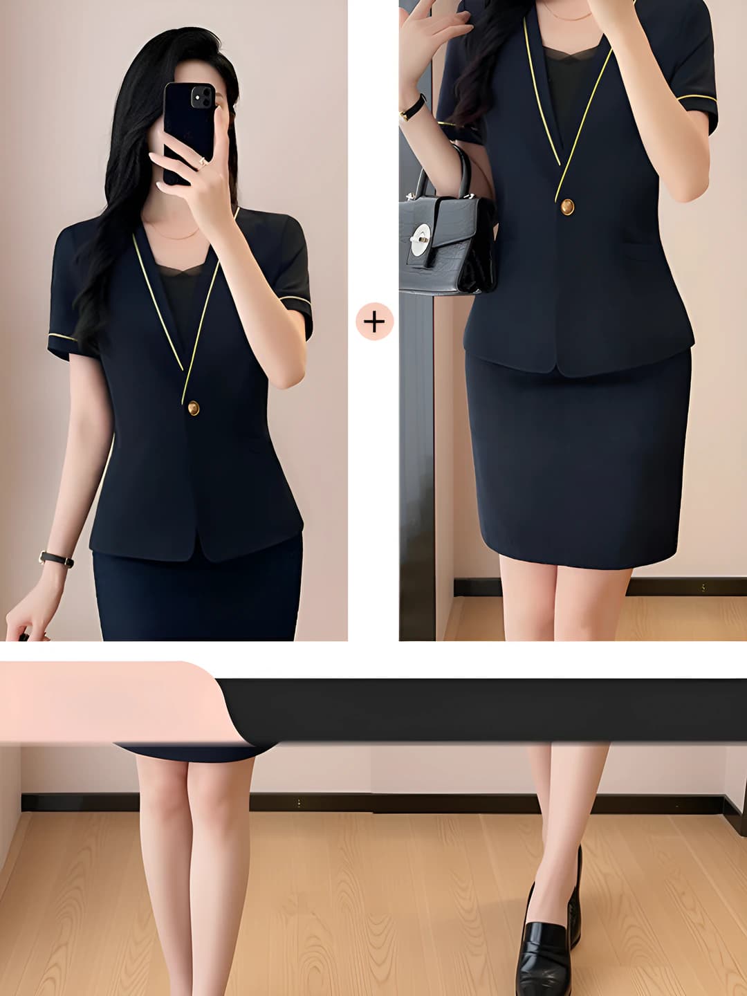 Navy Jacket + Navy Skirt