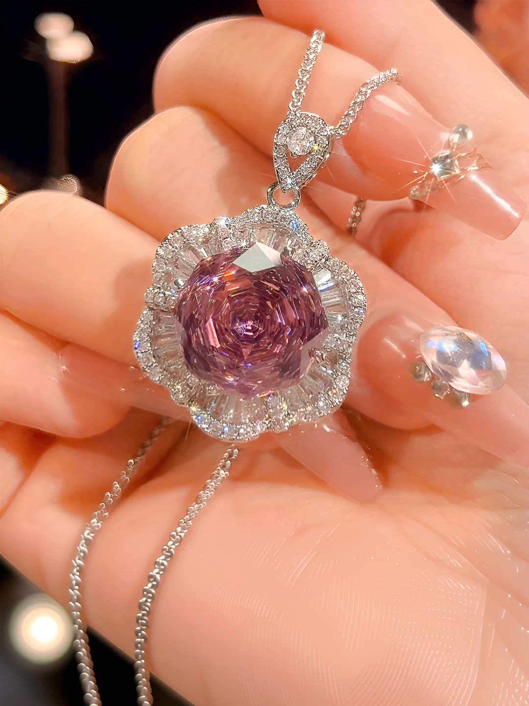 Dried rose pendant, Chopen chain