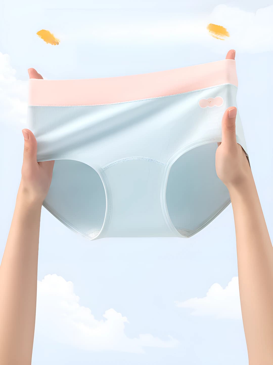 Women's pure cotton briefs, antibacterial and breathable, solid colour, all-season