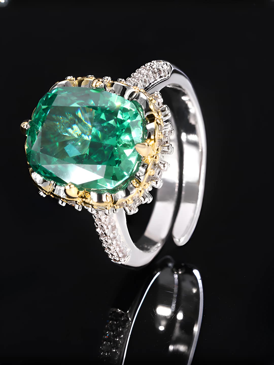 Ice Flower Smalt Ring