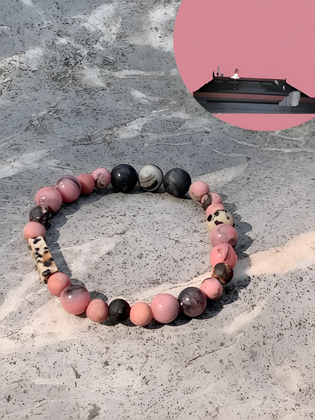 Ayollar uchun sakura pushti rangli tabiiy chiziqli zargarlik buydi, yangi xitoy uslubi, qo'lda ishlangan, aylanma dizayn elementi