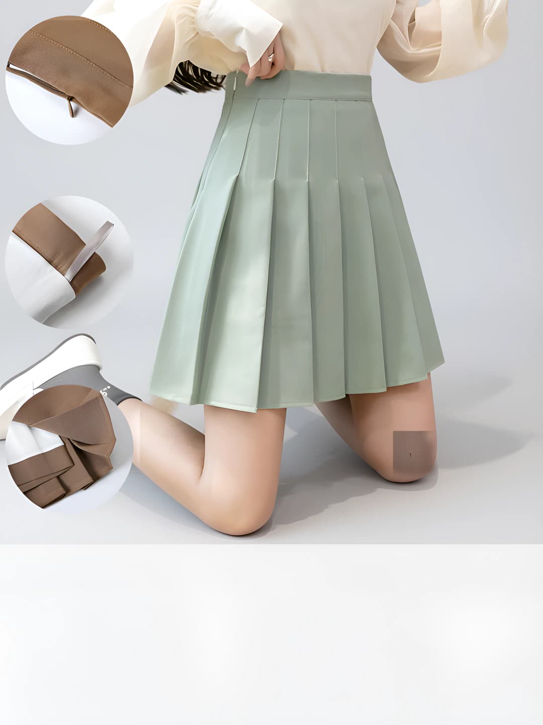 Green, wrinkle-resistant, long