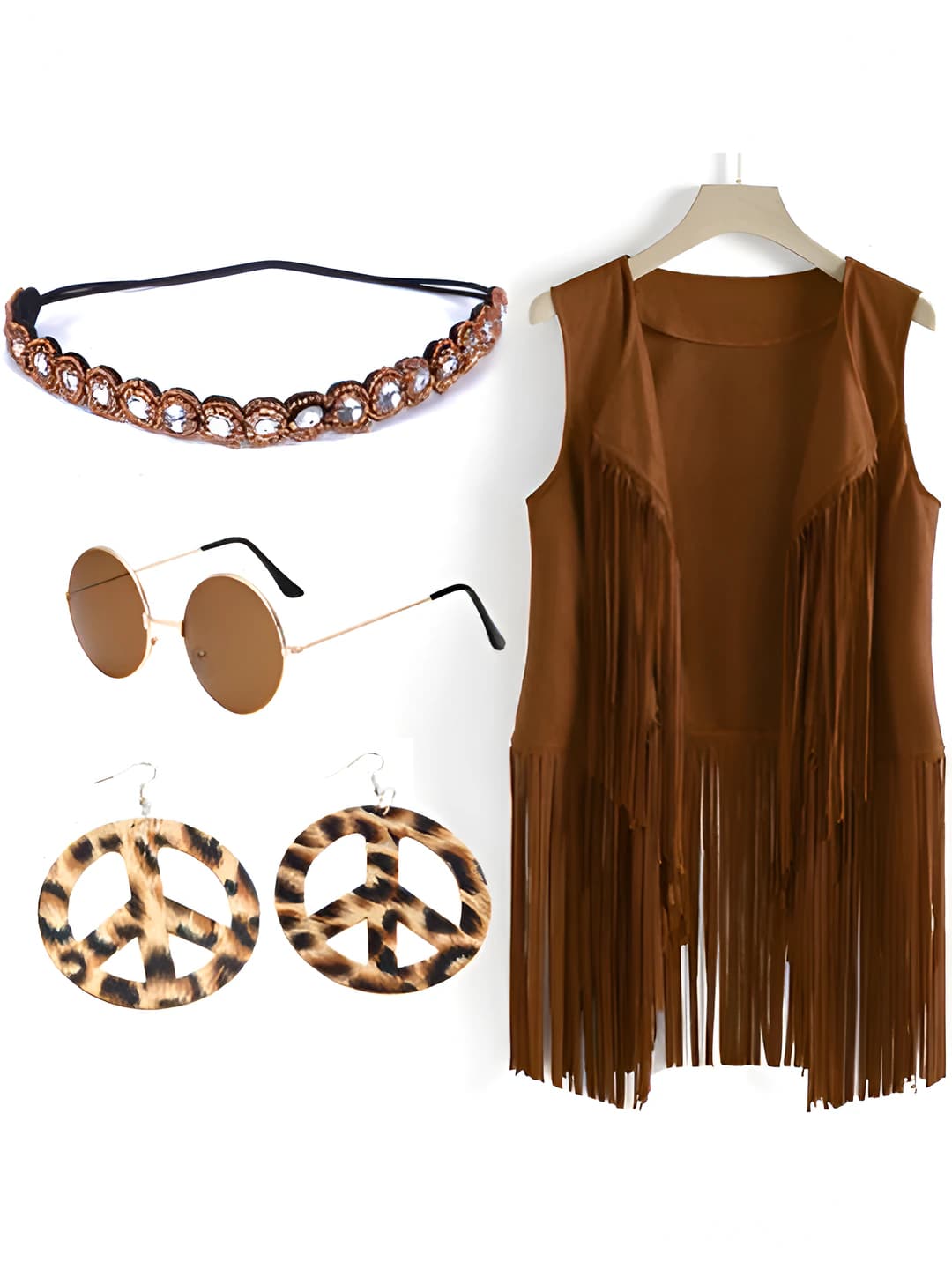 Brown accessory + khaki