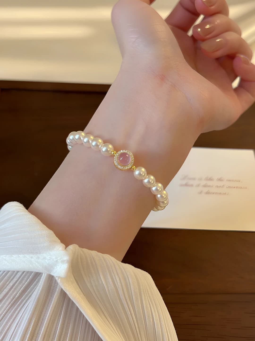 French pearl bracelet Pink