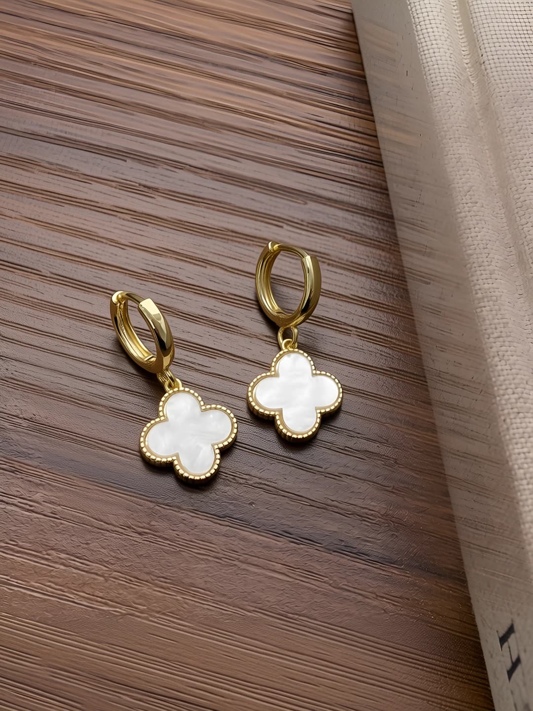 Gold with white flowers