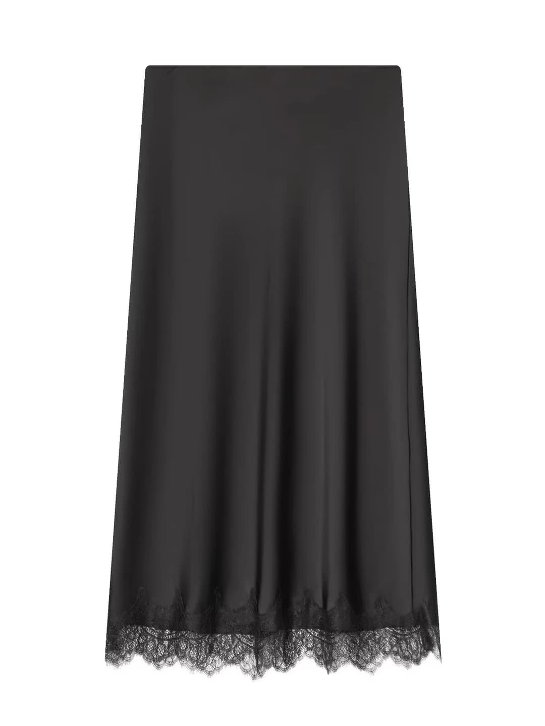 Women's straight cut skirt with lace hem 2026, polyester, casual style