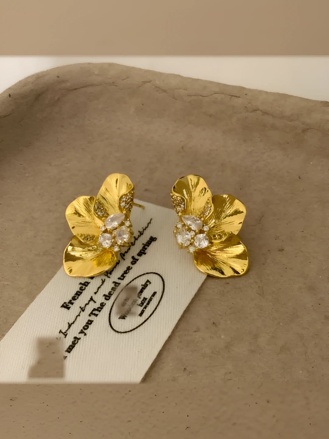 Gold petal earrings