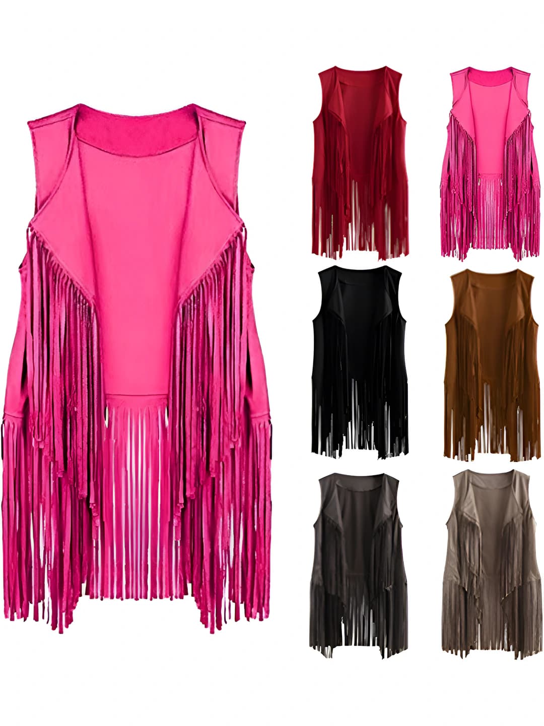 Ayollar uchun retro uslubdagi fringed yengsiz jilet, shteypel mato, 2026