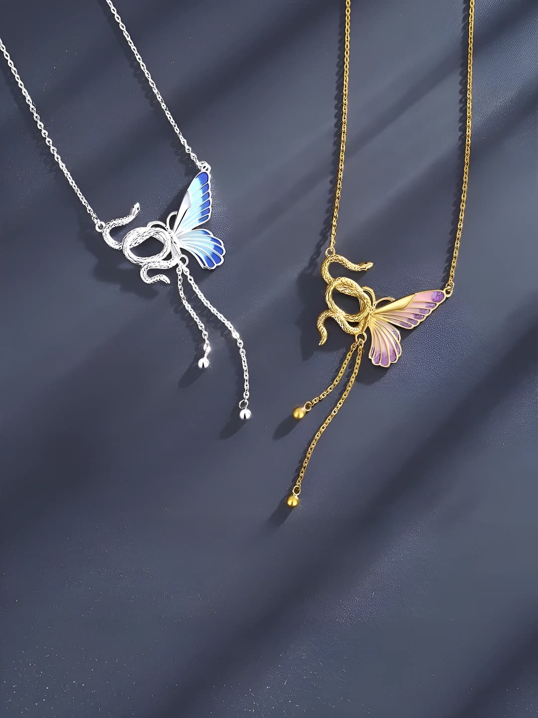 Women's butterfly clavicle chain in fairy style, made of alloy, 31-40 cm