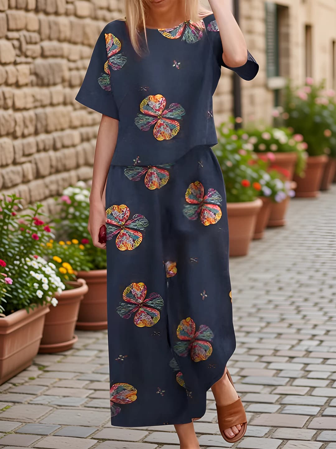 Navy floral