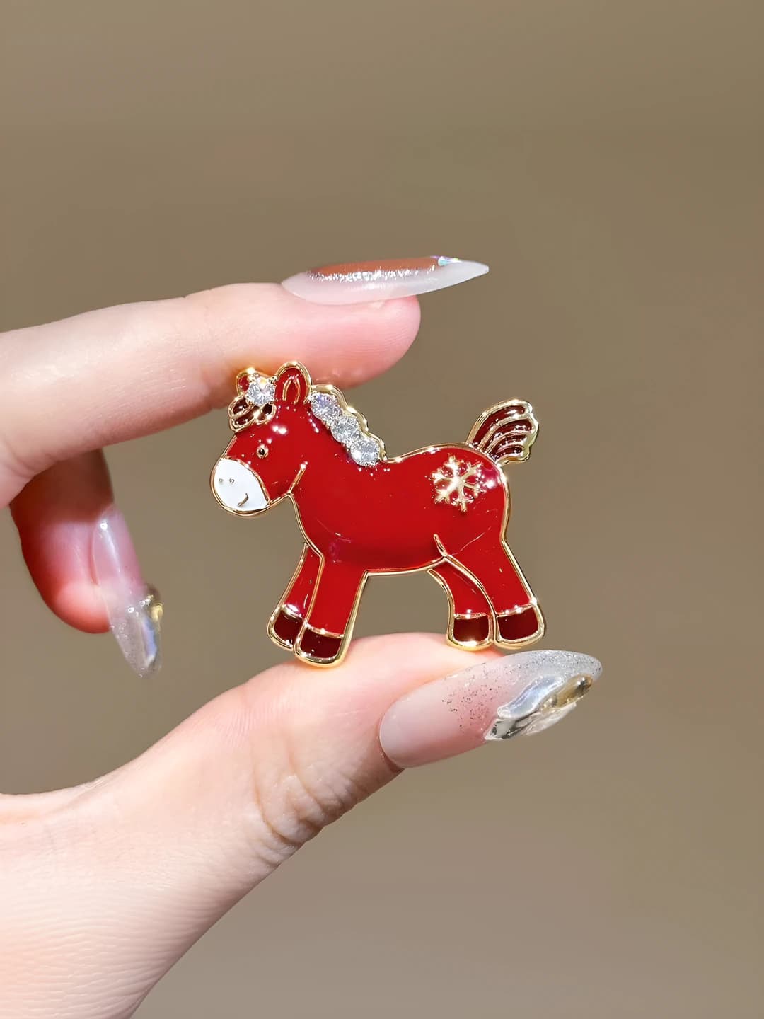 Red snowflake horse