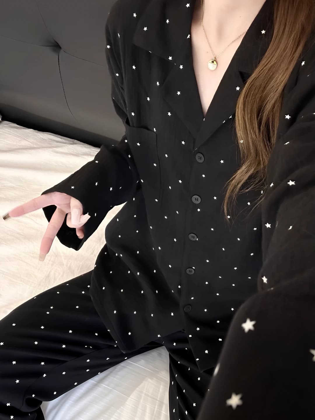 Women's 2026 spring-autumn new style Korean star printed, skin-friendly pajama set, all-season loungewear set