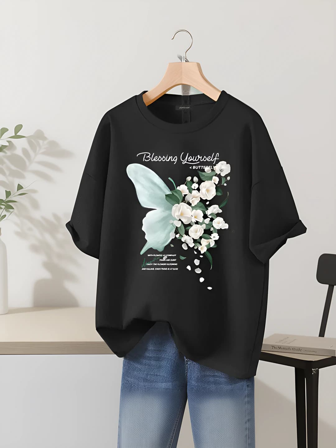 Black floral - 5 pairs