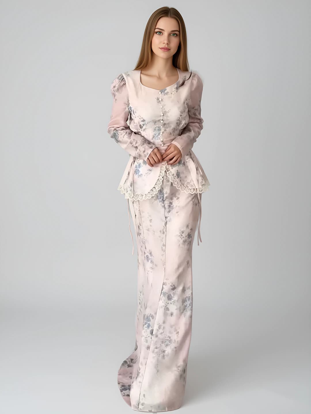 Women's 2026 spring-autumn set: solid colour long sleeve cardigan and long skirt