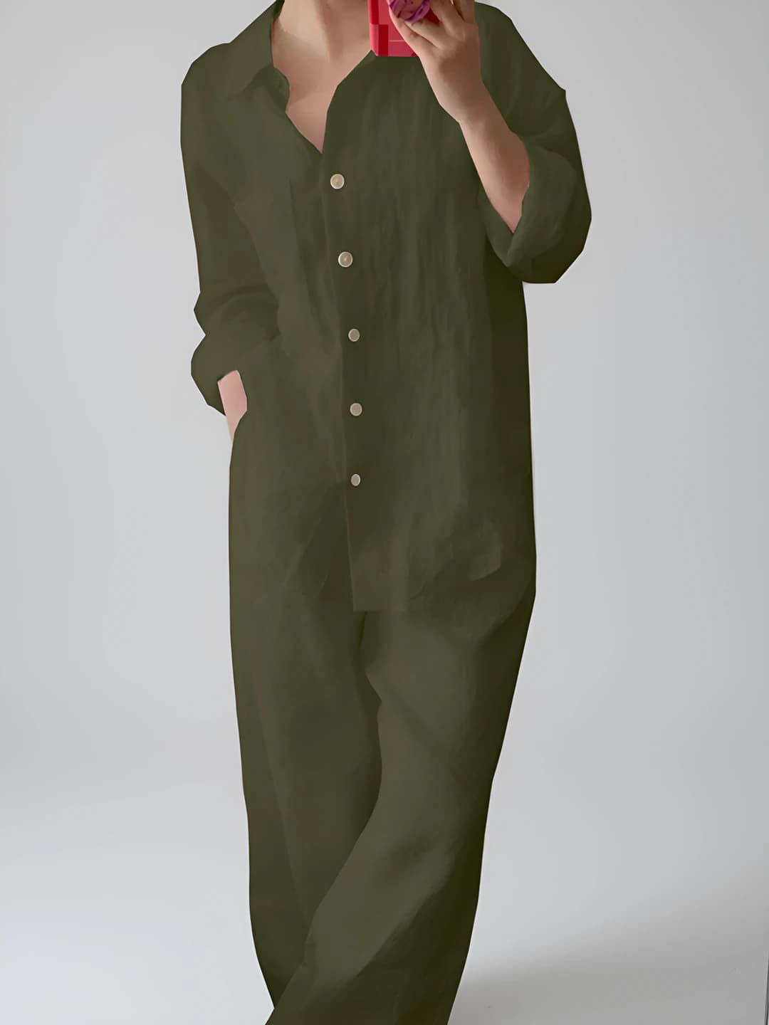 Army green long pants