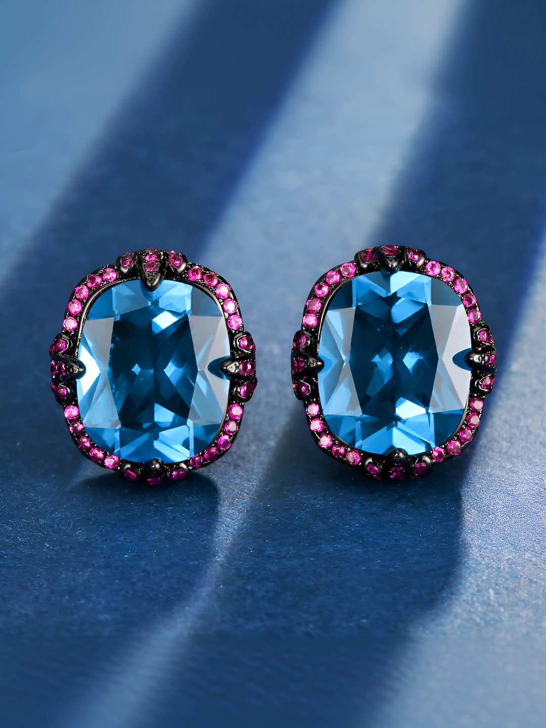 Blue spinel studs