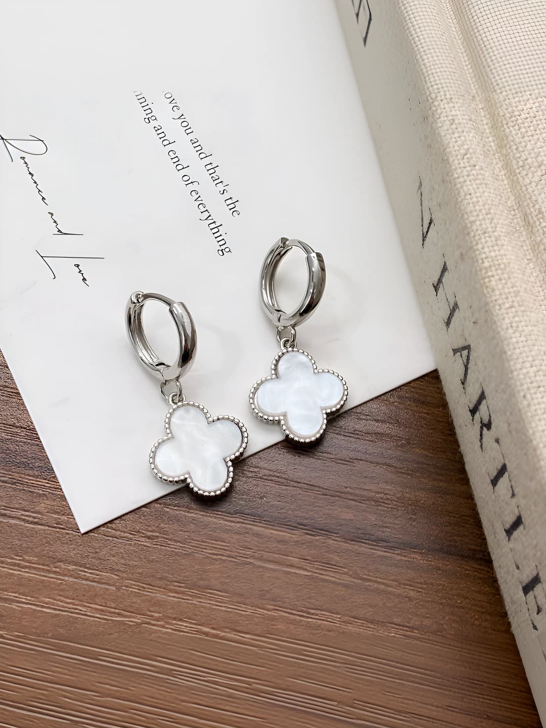 Silver with white flowers